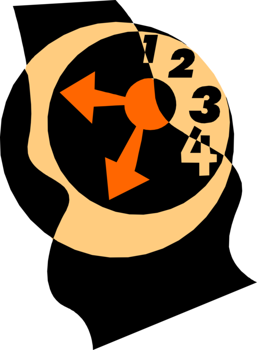 Vector Illustration of Clock Measures, Records, Indicates, Keeps and Co-ordinates Time