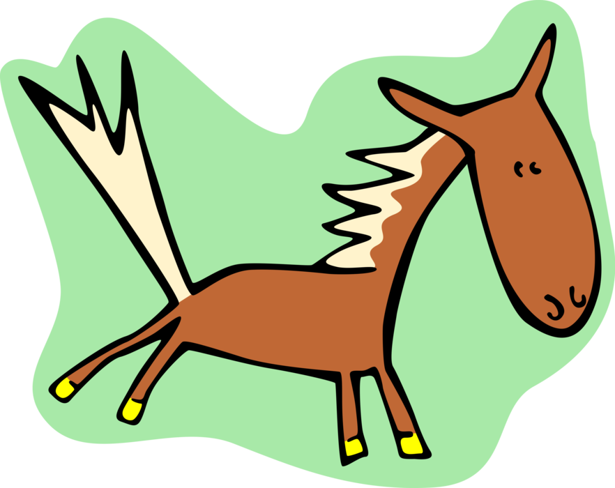 Vector Illustration of Quadruped Equine Horse