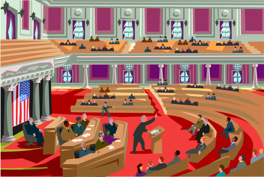 Vector Illustration of United States Congress House of Representatives in Session