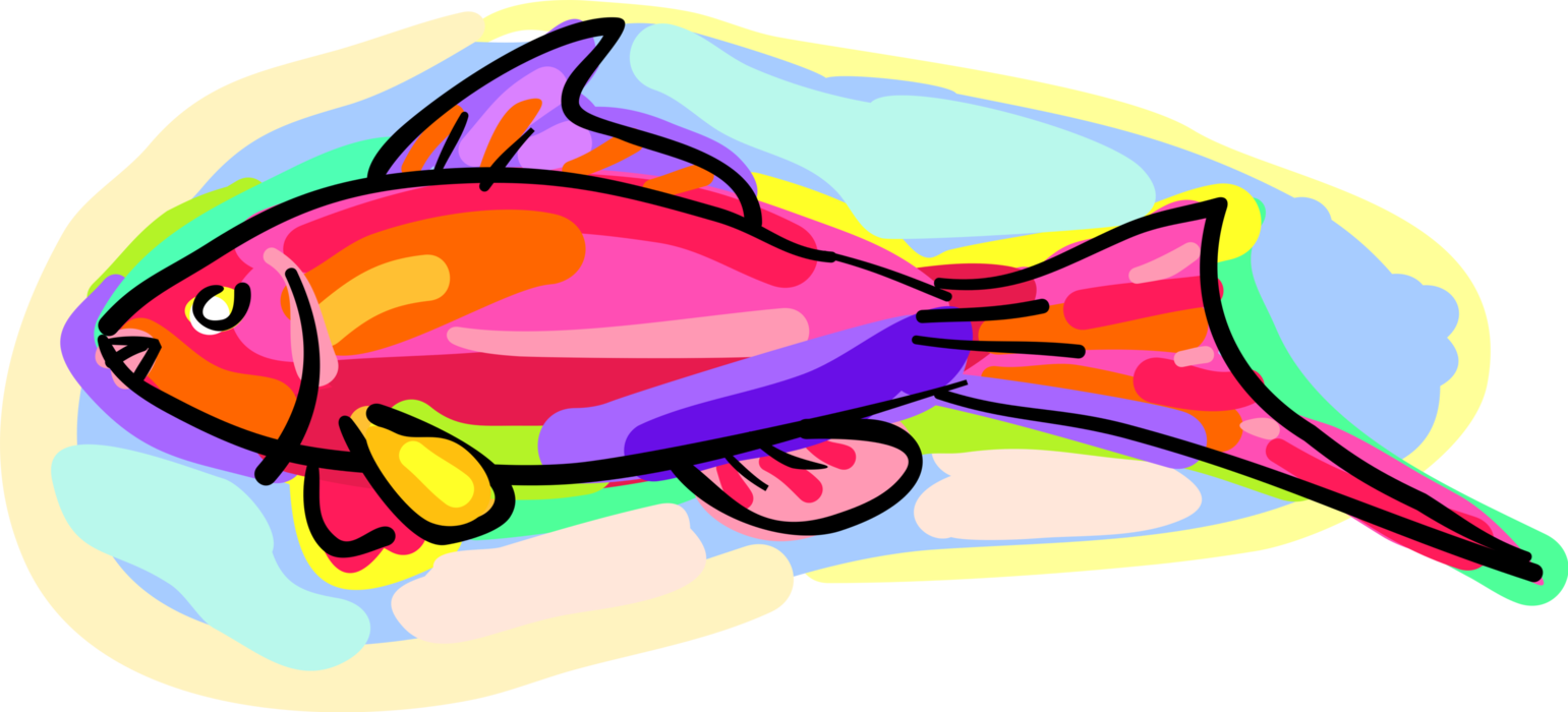 Vector Illustration of Colorful Aquarium Tropical Fish