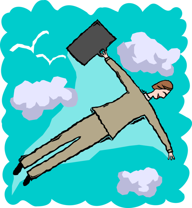 Vector Illustration of Business Associate Flying High