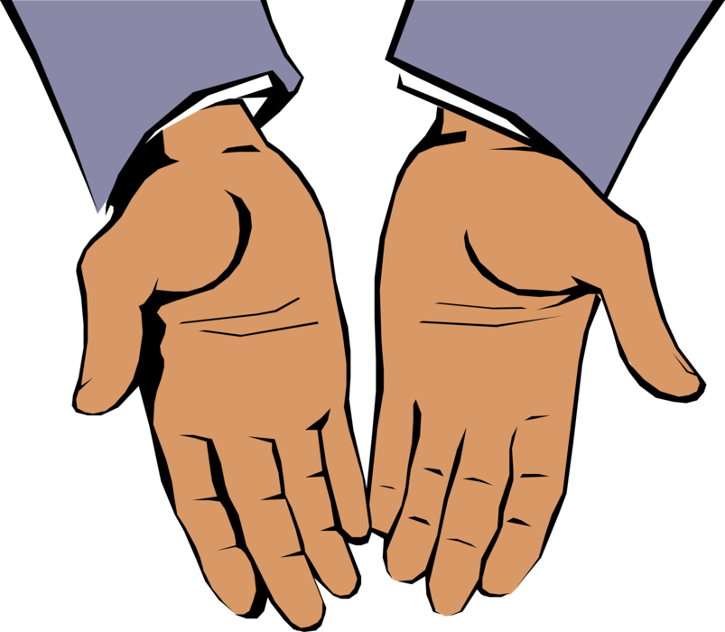 Vector Illustration of African American Palms of Open Hands