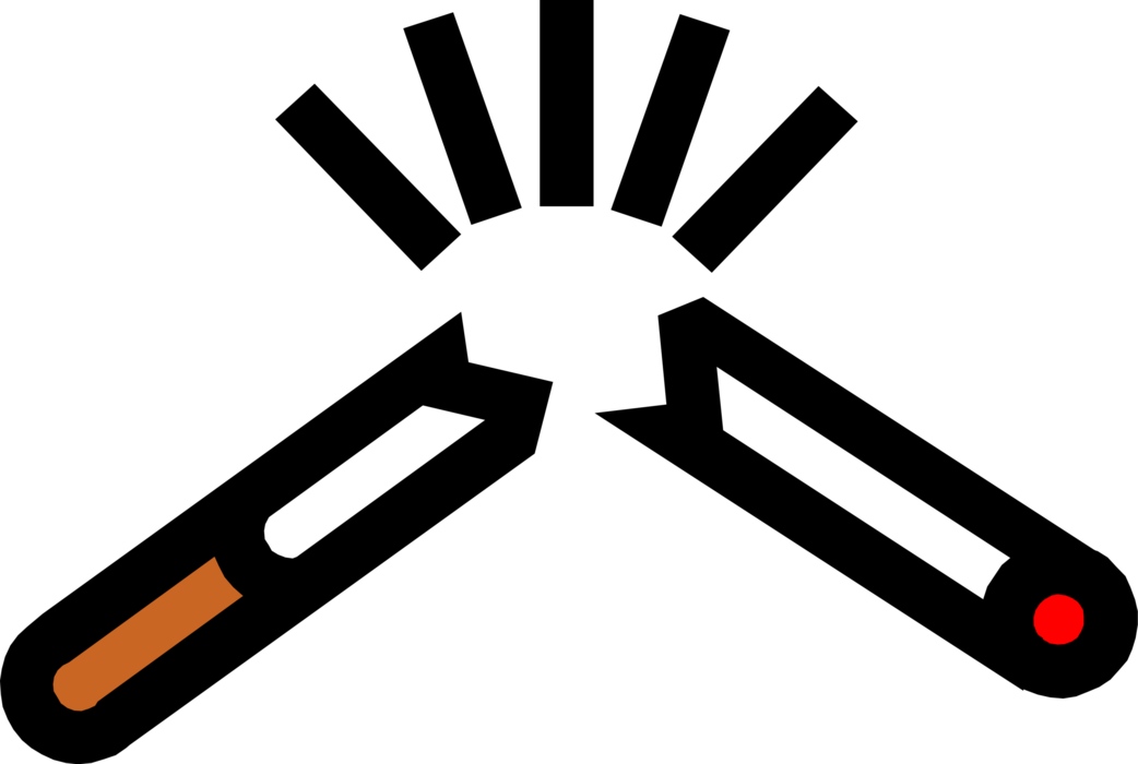 Vector Illustration of Smoker's Cigarette Breaking the Habit