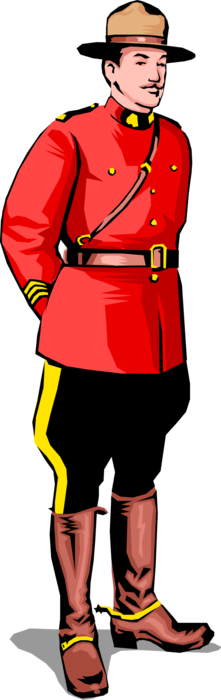 Vector Illustration of Canadian Mountie Mounted Police Law Enforcement Officer