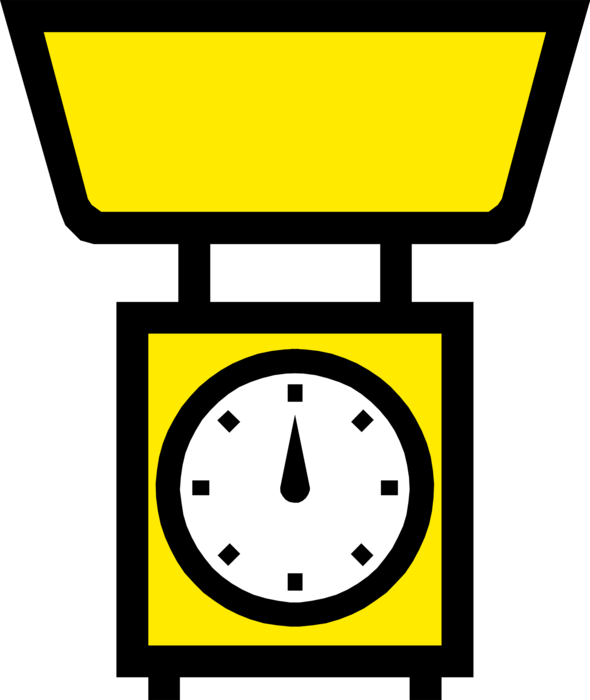 Vector Illustration of Weighing Scales Force-Measuring Devices for Weight Measurement
