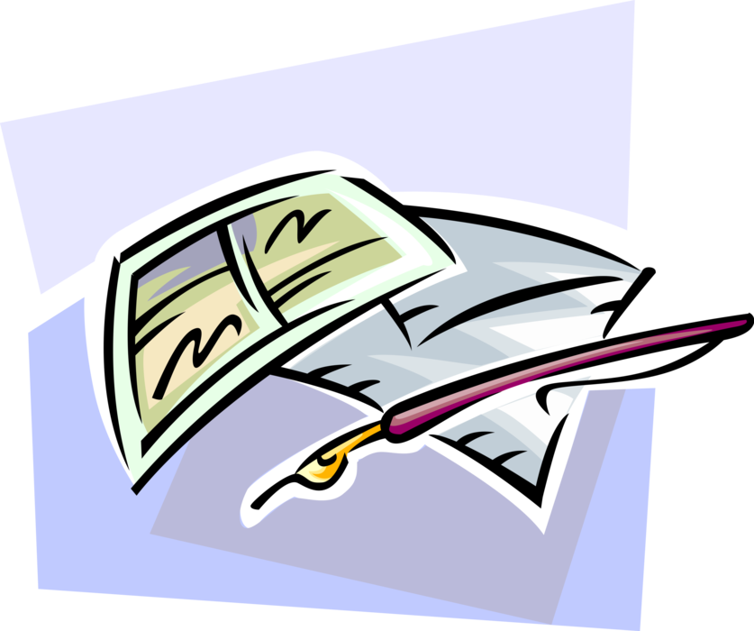 Vector Illustration of Post Office Mail or Postal Airmail Envelope, Letters, Postcards, and Parcels