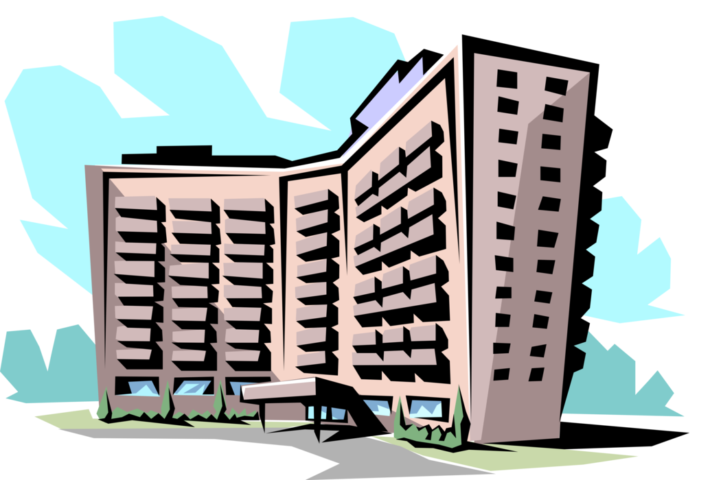 Vector Illustration of Architecture Urban Apartment Condominium Office Building