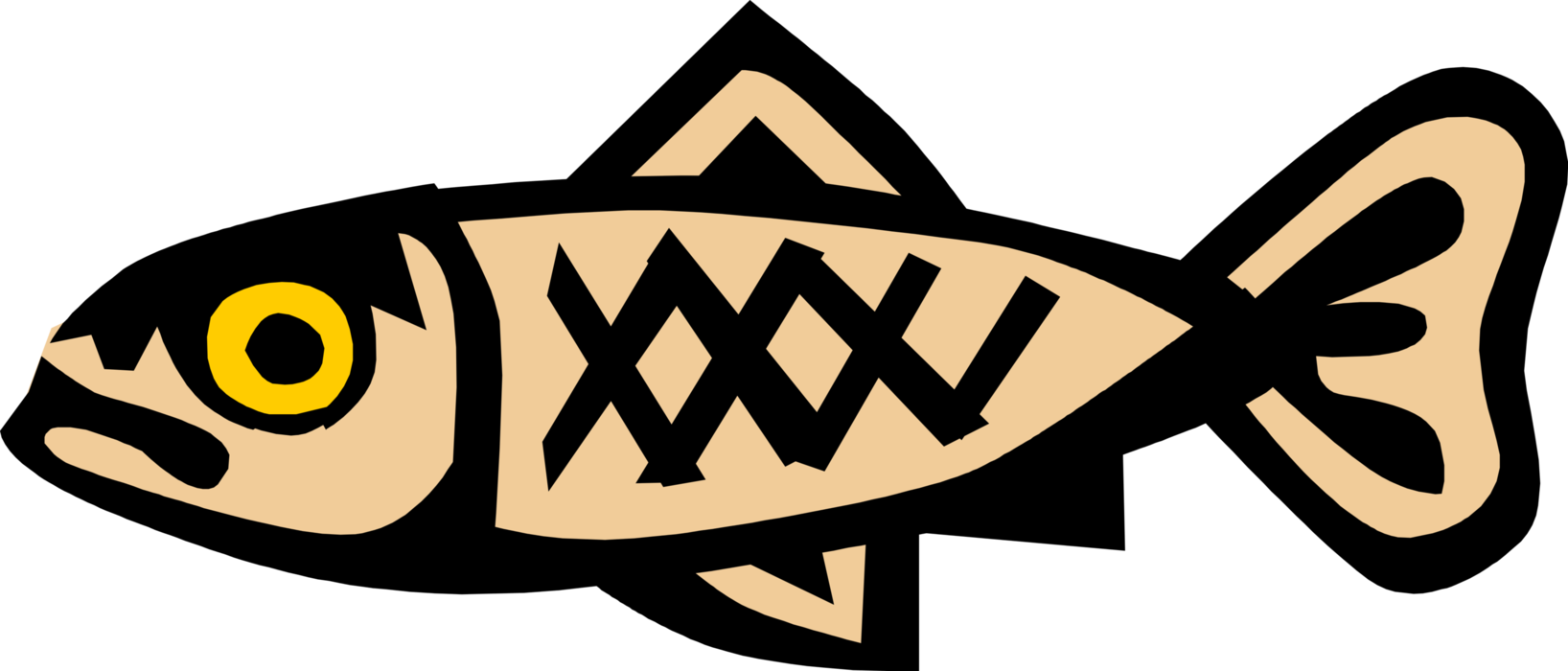 Vector Illustration of Aquatic Marine Fish Symbol