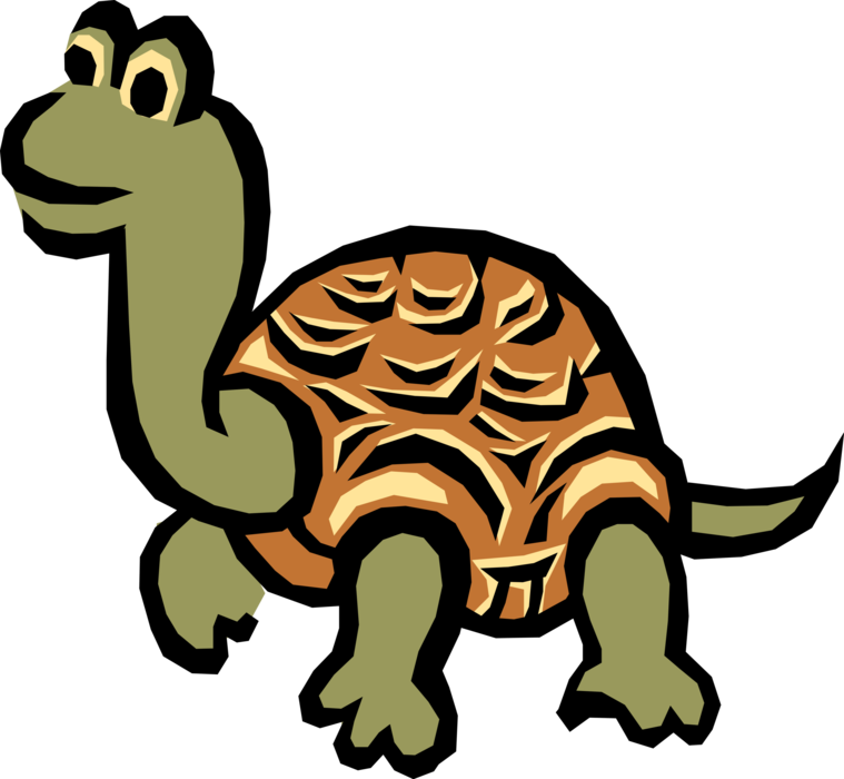 Vector Illustration of Tortoise or Reptile Turtle Walking