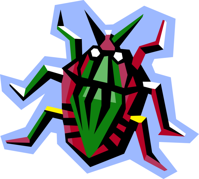 Vector Illustration of Green Insect Beetle