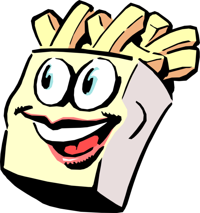 Vector Illustration of Anthropomorphic French Fries