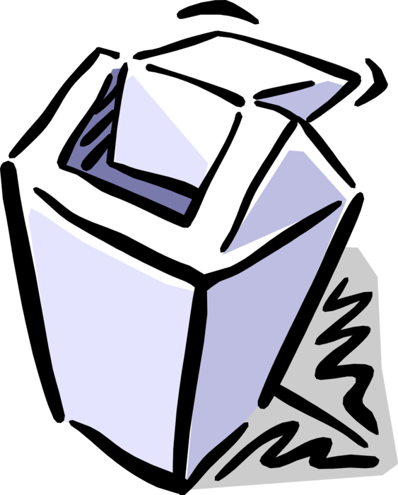 Vector Illustration of Waste Basket, Dustbin, Garbage Can, Trash Can for Rubbish