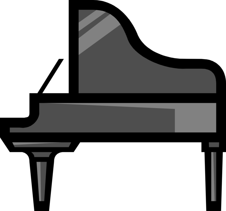 Vector Illustration of Grand Piano Keyboard Musical Instrument