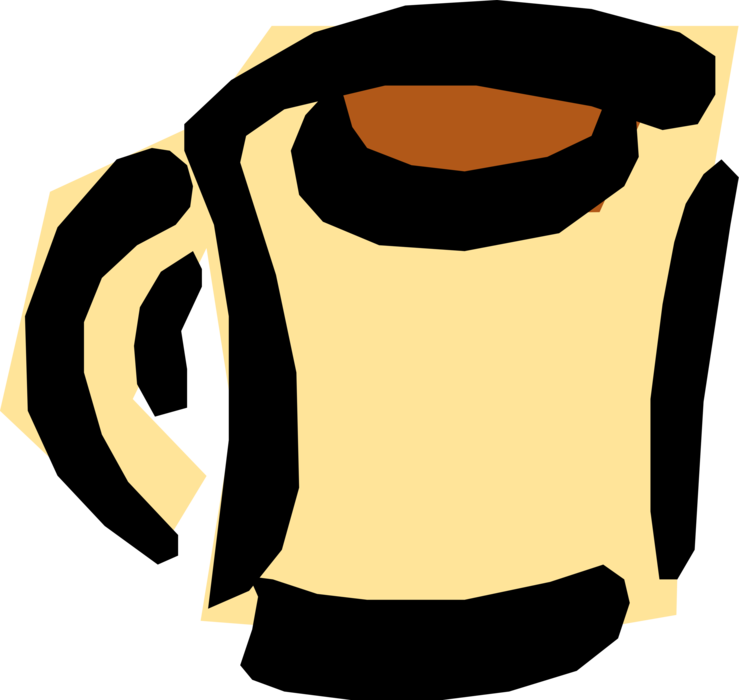 Vector Illustration of Cup of Hot Freshly Brewed Coffee Beverage Drink