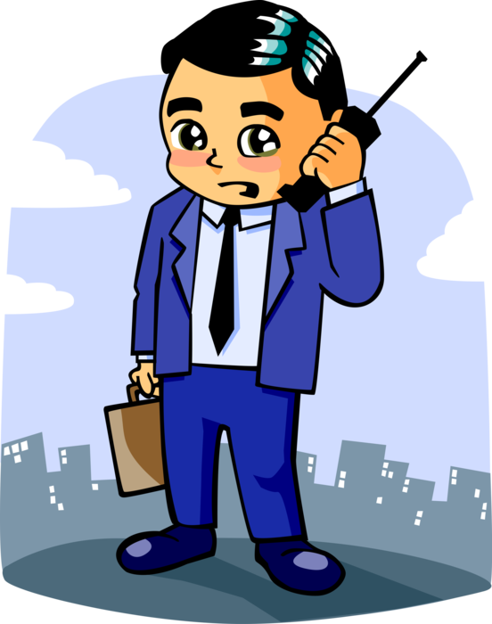 Vector Illustration of Businessman Receives Bad News on Telephone