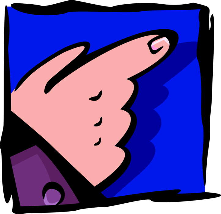Vector Illustration of Hand with Finger Pointing Marks Direction