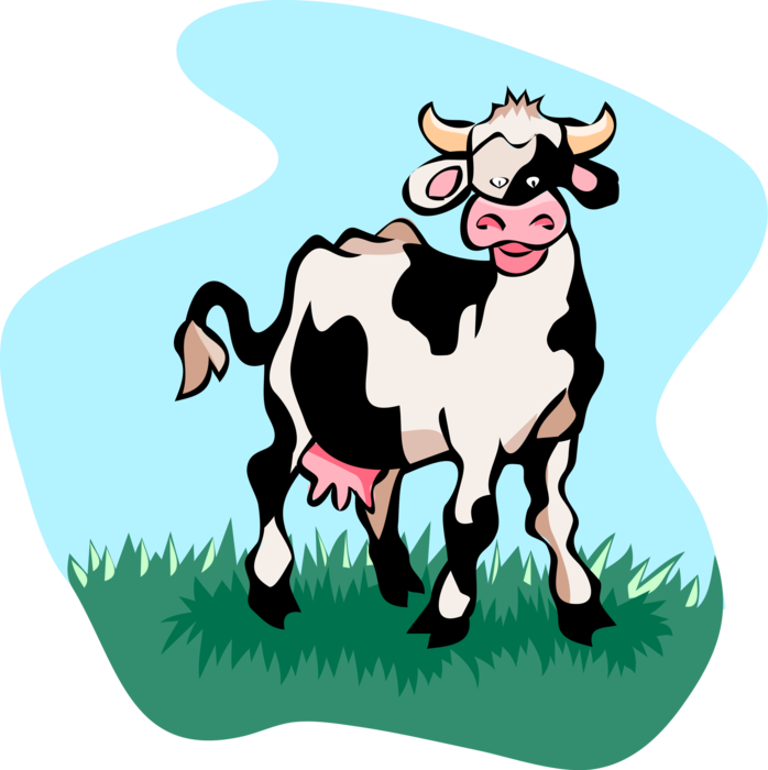 Vector Illustration of Farm Agriculture Livestock Animal Dairy Cow