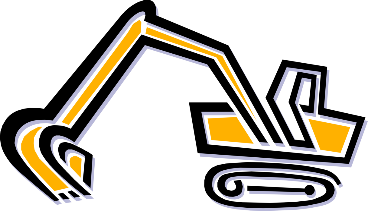 Vector Illustration of Heavy Machinery Equipment Construction Excavator