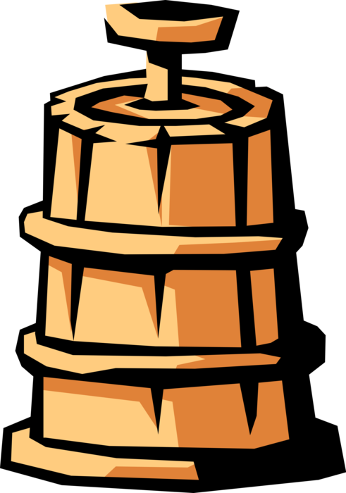 Vector Illustration of Butter Churn Converts Cream Into Dairy Butter