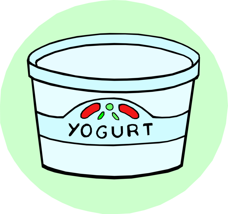 Vector Illustration of Fresh Dairy Yogurt with Fruit