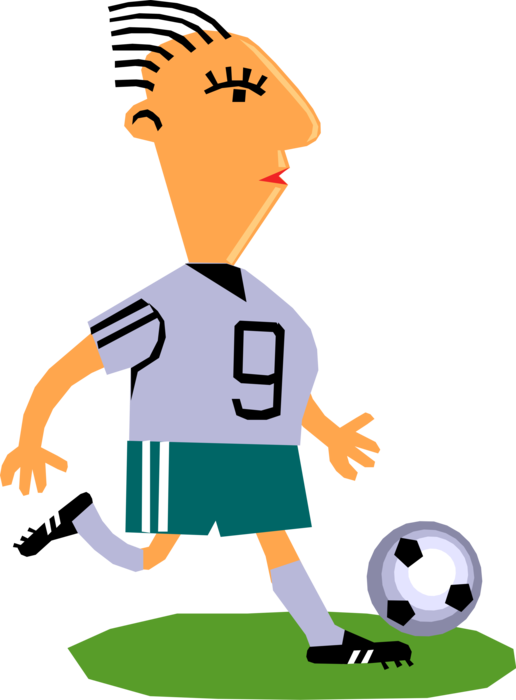 Vector Illustration of Sport of Soccer Football Player Shows Some Skill with the Ball