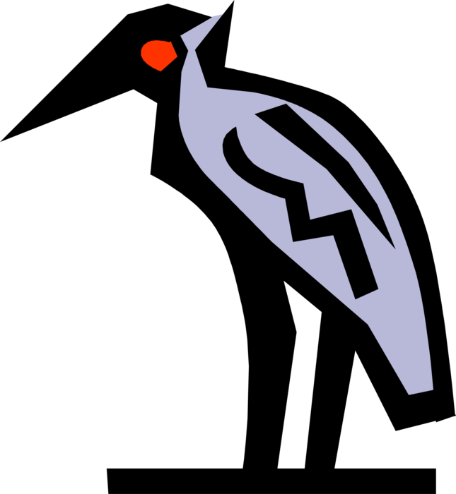 Vector Illustration of Ancient Egyptian Tropical Bird Symbol