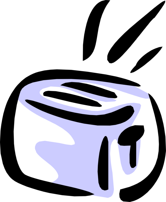 Vector Illustration of Small Electric Kitchen Appliance Toaster or Toast Maker 