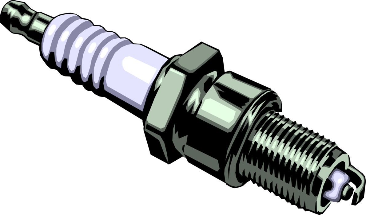 Vector Illustration of Spark Plug Ignition System to Deliver Electric Current