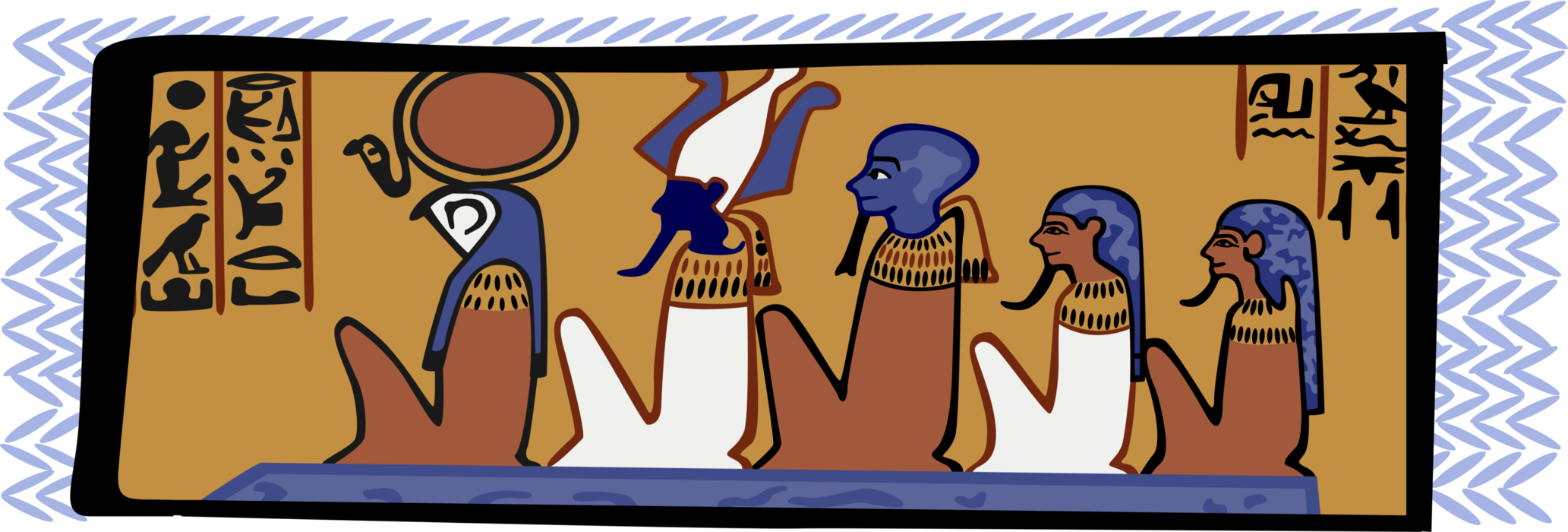 Vector Illustration of Ancient Egypt Egyptian Tomb Paintings