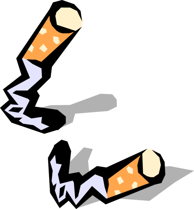 Vector Illustration of Smoker's Cigarette Butts