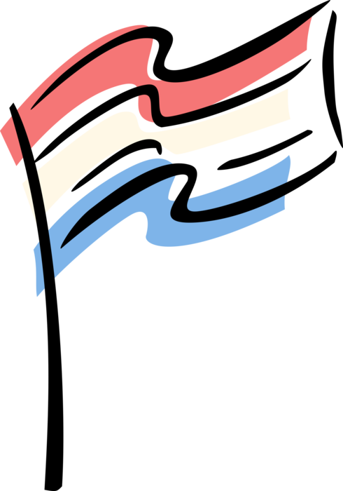 Vector Illustration of Flag of France Waving