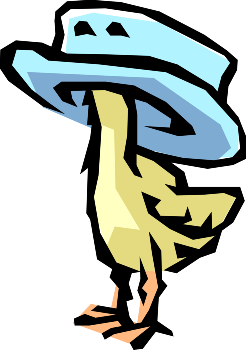 Vector Illustration of Yellow Bird with Hat