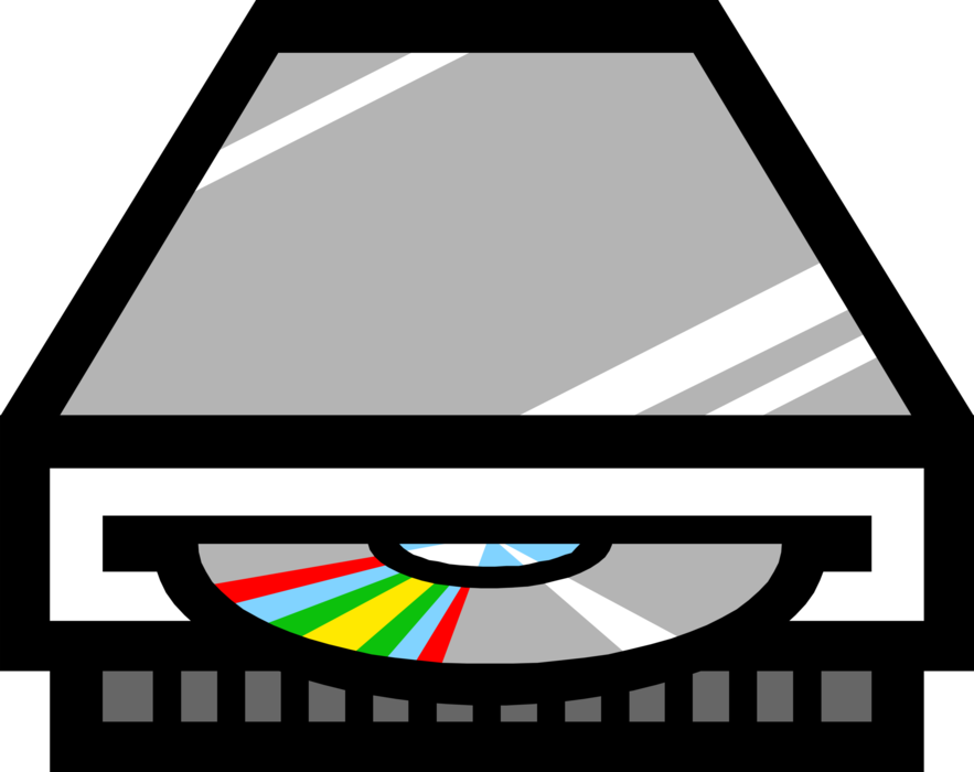 Vector Illustration of DVD and CD ROM Compact Disc Player