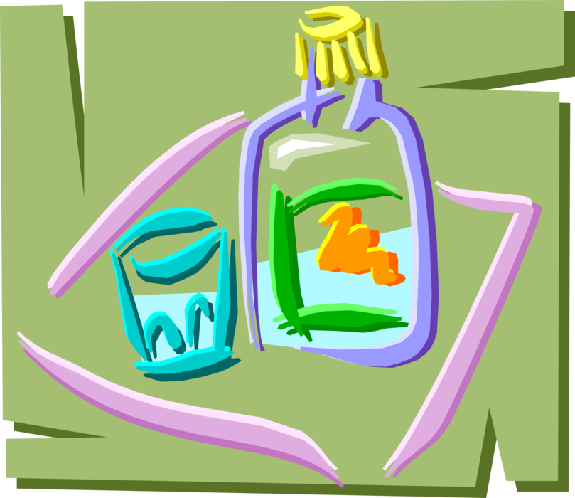 Vector Illustration of Liquor Bottle Alcohol Beverage