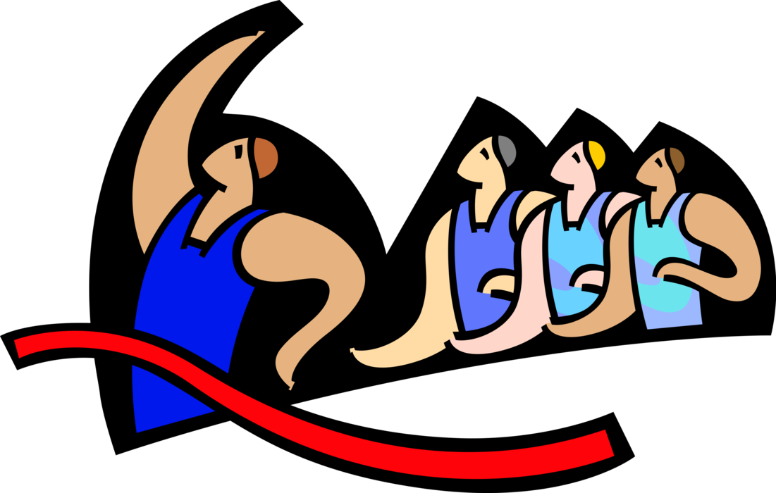 Vector Illustration of Gymnastics Coach with Gymnast Students Practice Floor Exercise