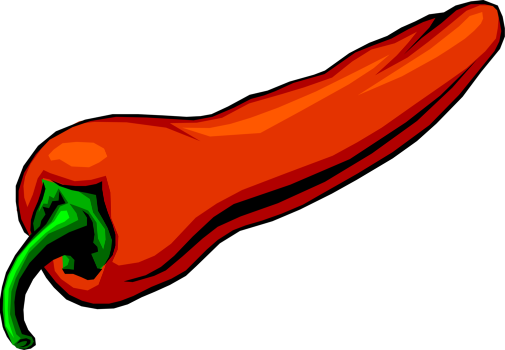 Vector Illustration of Sweet Red Bell Capsaicin Pepper