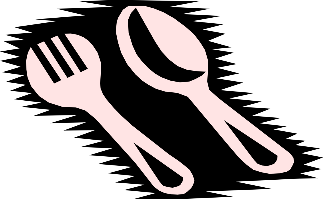 Vector Illustration of Spoon & Fork Eating Utensils
