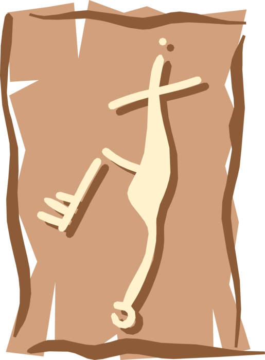 Vector Illustration of Human Petroglyph Symbol
