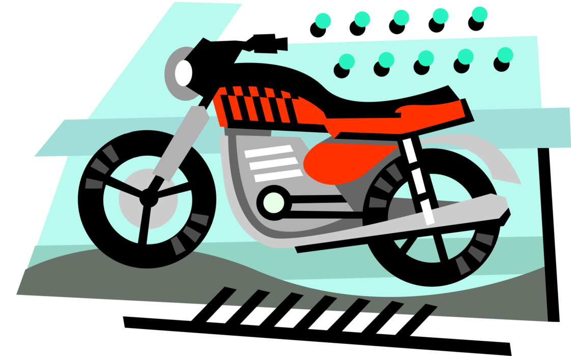 Vector Illustration of Motorcycle or Motorbike Motor Vehicle