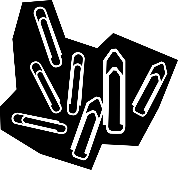 Vector Illustration of Paper Clip or Paperclip Office Stationery Tool used to Hold Together Sheets of Paper