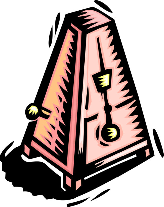 Vector Illustration of Musician's Metronome Helps Keep Steady Tempo