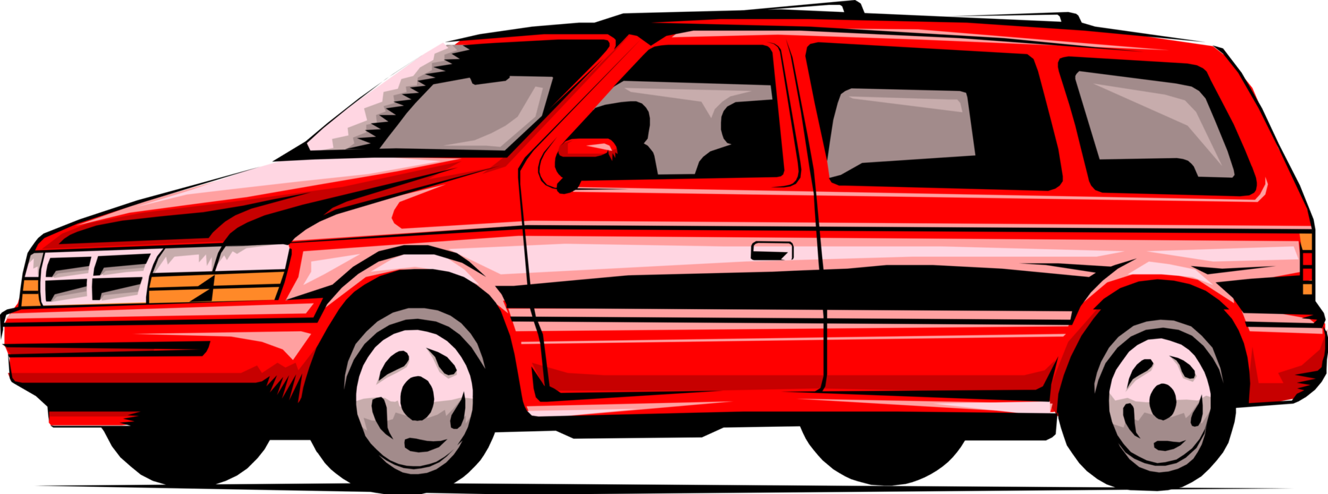 Vector Illustration of Minivan Family Car Automobile Motor Vehicle Passenger Van