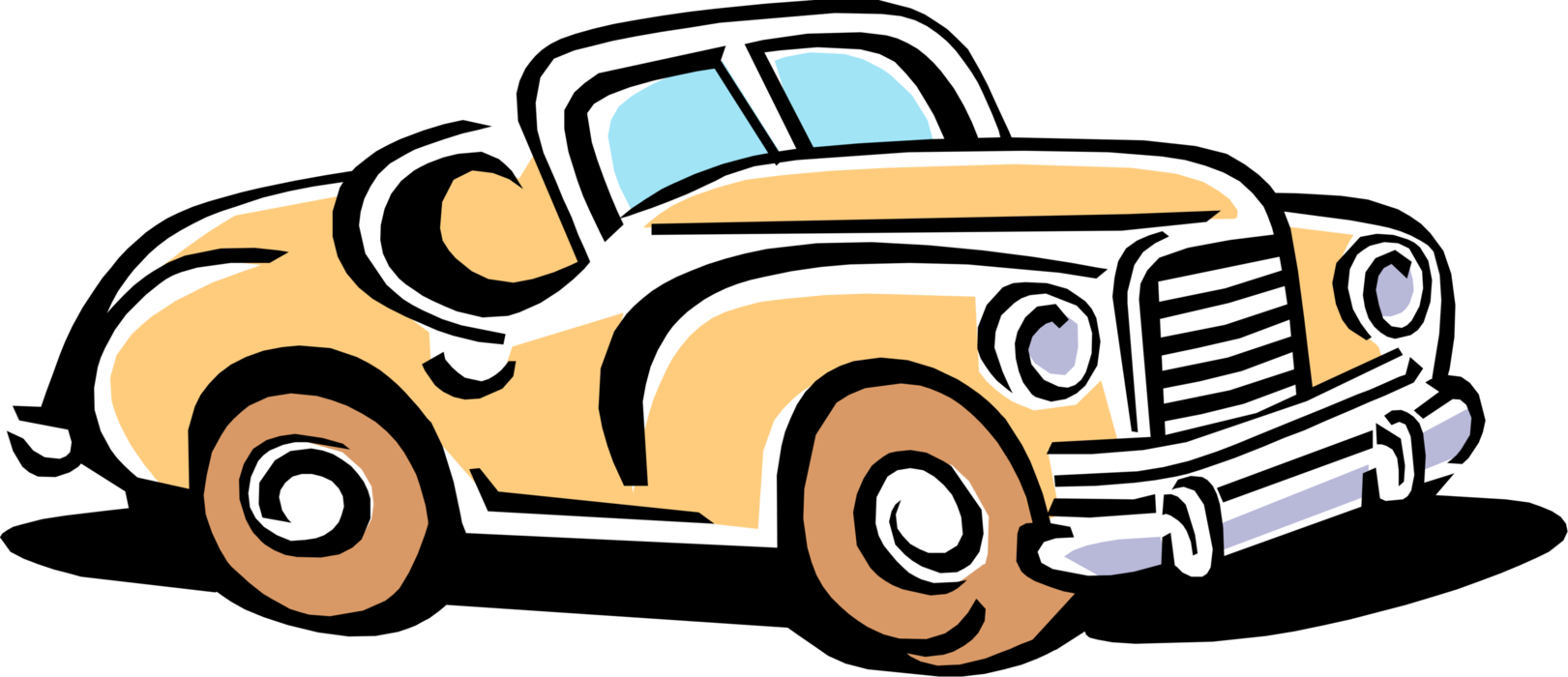 Vector Illustration of Convertible Automobile Car Motor Vehicle 