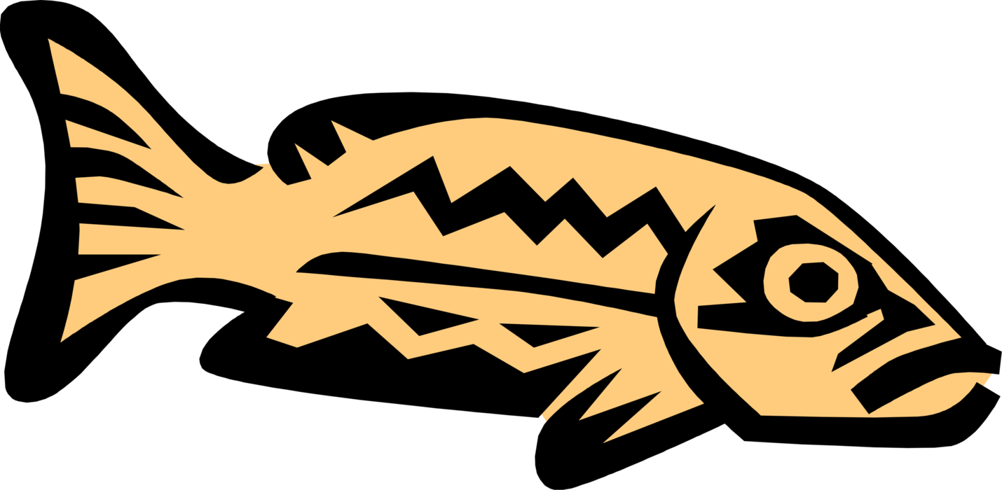 Vector Illustration of Swimming Fish Symbol