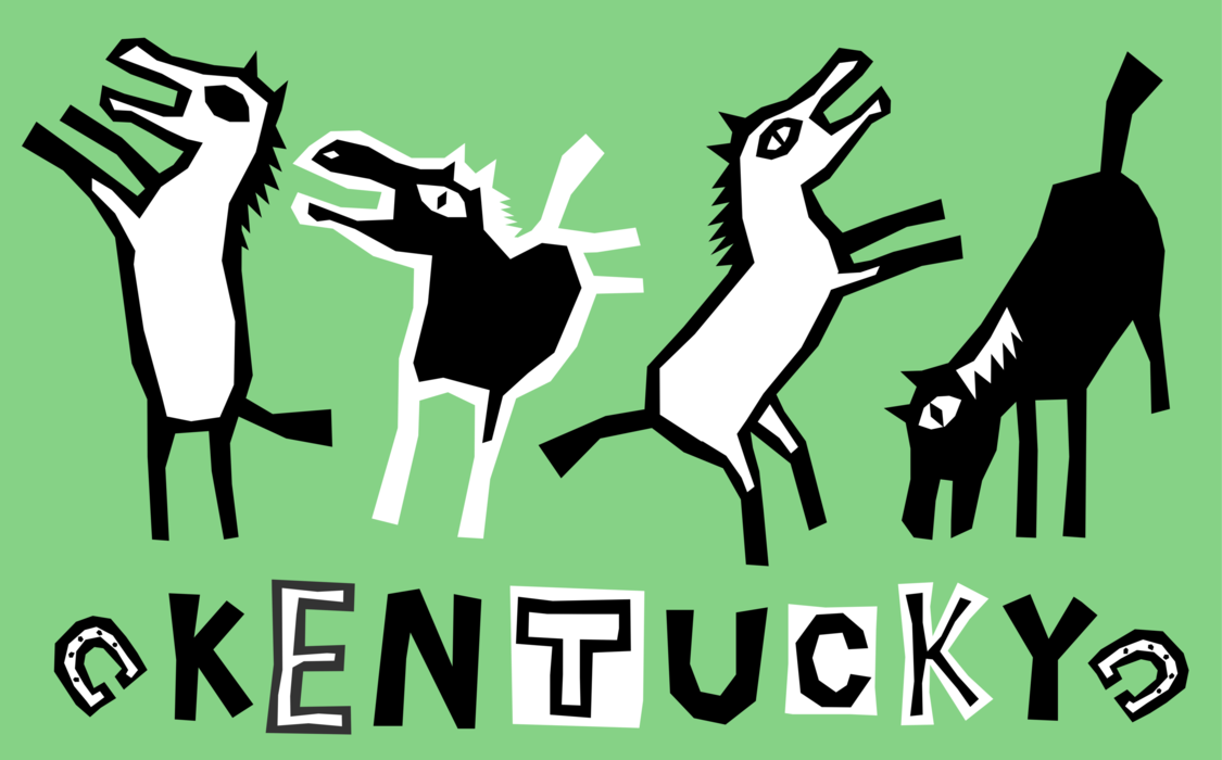 Vector Illustration of Kentucky is the Horse Derby State