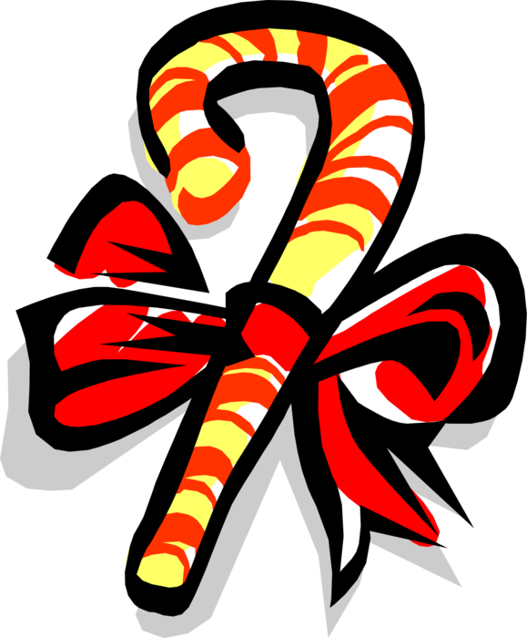 Vector Illustration of Holiday Festive Season Christmas Candy Cane or Peppermint Stick