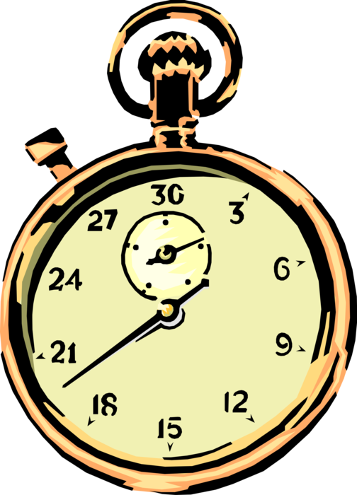 Vector Illustration of Pocket Watch or Pocketwatch Portable Timepiece Carried in Pocket