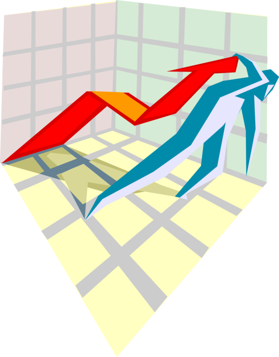 Vector Illustration of Trends and Forecasts with Sales Chart Diagram or Graph