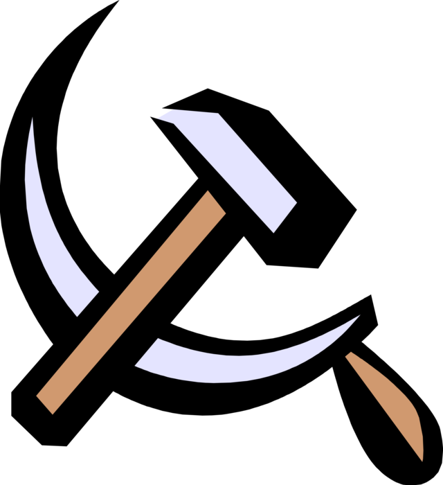 Vector Illustration of Hammer & Sickle Communist Symbol from Russian Revolution