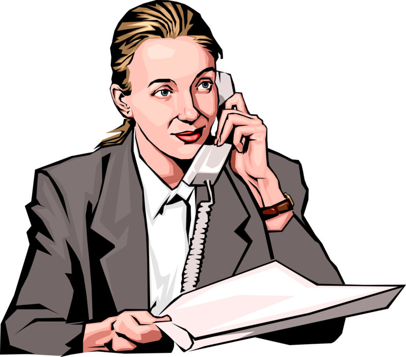 Vector Illustration of Businesswoman on Phone with Customer Says Take It or Leave It